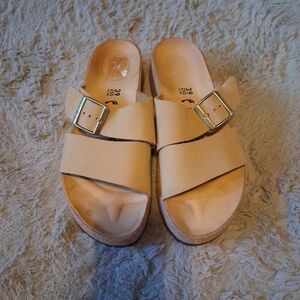 Papillio Birkenstock Almina Sandal with Brown Nubuck Leather Size EU 39/ US 8.5
